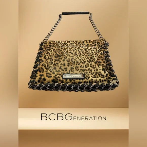 BCBGeneration Leopard Print Chain Envelope Bag - Picture 5 of 9